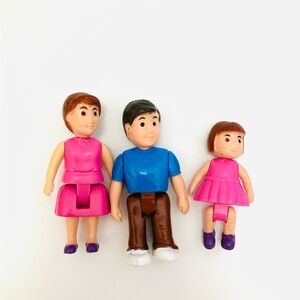Boley American Playset Doll House Figures Lot(3) Mom Dad Child Read
